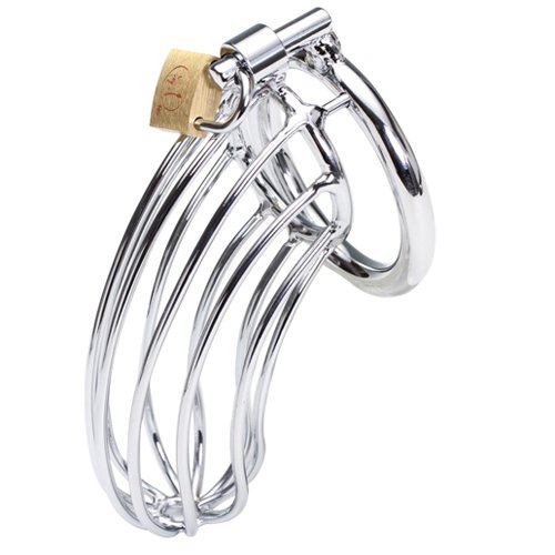 Steel Penis Bondage Bird Cage Chastity Device with Lock. Cockring Size available in 3 size: 1.5",1.75" and 2" Inch J1823 (1.5"inch)