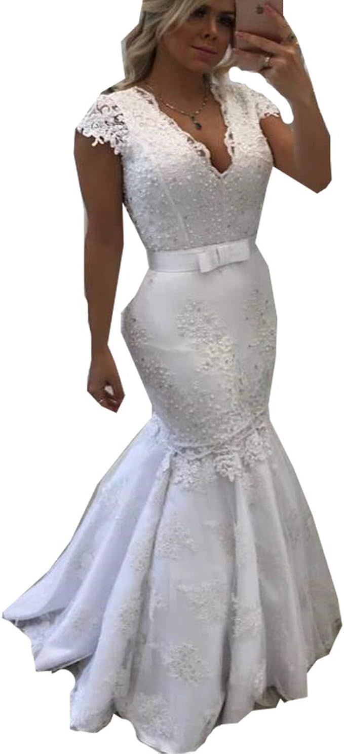 low cut wedding dress