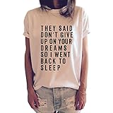 BLACKMYTH Women T shirt Grahpic Letter tee Shirt Fashion Short Sleeve Tops Summer White Medium