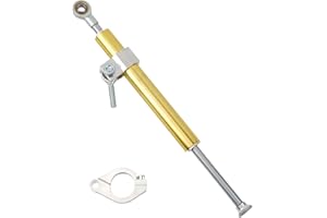 POWERMOTOR Motorcycle Steering Damper，13" Universal Motorbike Stabilizer Direction Damper for Suzuki Kawasaki Street bikes Super Moto Vibration Damper Accessorie(Gold)