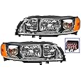 Marketplace Auto Parts Halogen Headlight Assembly - Set of 2 - Compatible with 2005-2009 Volvo S60
