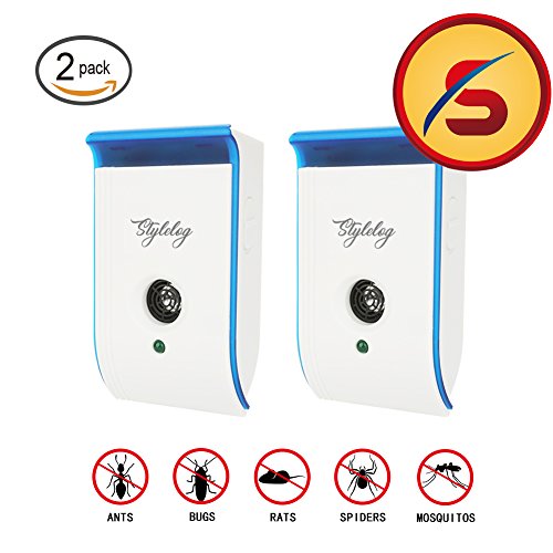 Ultrasonic Pest Repeller Electronic Pest Control Plug In Pest Repeller for Insect - Mice, Roaches, Bugs, Fleas, Mosquitoes, Spiders, Non-toxic Environment friendly, Humans & Pets Safe, 2 Pack