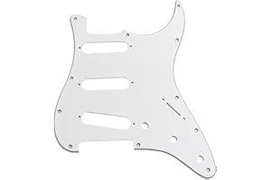 Phrilam SSS 11 Hole Strat Pickguard ST Pick Guard Scratch Plate for Fender USA/Mexican Standard Stratocaster Modern Style Electric Guitar,White 3ply