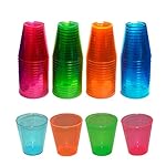 Party Essentials Hard Plastic 2-Ounce Shot/Shooter Glasses, 60-Count, Assorted Neon