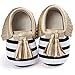 Voberry® Infant Toddlers Baby Boys Girls Soft Soled Tassel Crib Shoes PU Moccasins (6~12 Month, Gold stripe)