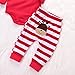 Xmas Newborn Baby Boy Girl 2PCS Christmas Deer Striped Jumpsuit Costume Outfits (0-3M, Red)