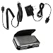 Fenzer Black Travel Auto Car Home Wall Charger Leather Case Pouch for Pantech c530 Slate p7040 Link p9020 Pursuit