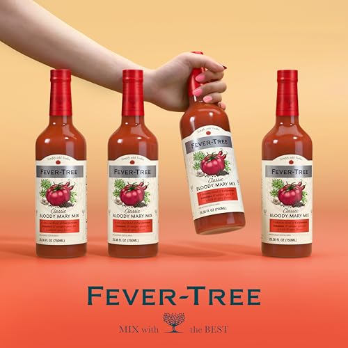 FEVER-TREE BLOODY MARY MIX – PREMIUM QUALITY MIXER – MEDIUM SPICY – SKINNY COCKTAILS & MOCKTAILS – CRAFT & BATCH DRINK MIX – NATURALLY SOURCED INGREDIENTS – NON ALCOHOLIC – 25.4 FL OZ GLASS BOTTLE
