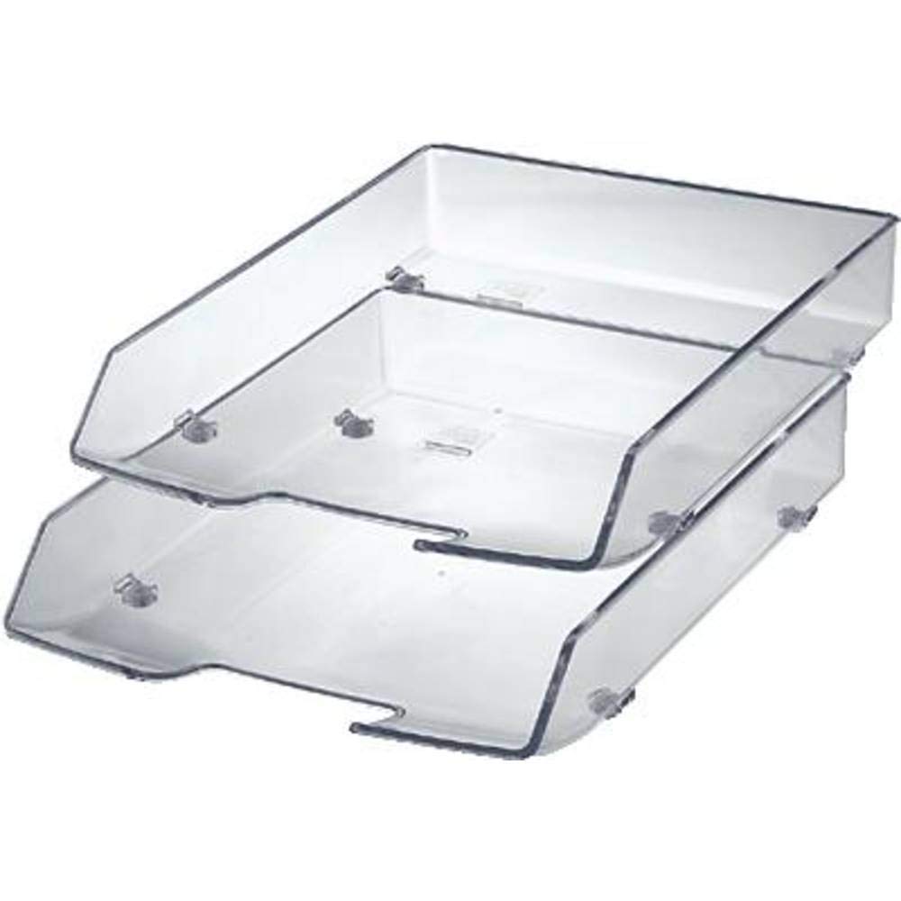 HAN 1028-23, WAVE EXCLUSIV Letter tray. Puristic, stylish, elegant and glossy, transparent crystal-clear - various colours to choose from