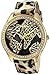 GUESS Women's U0504L2 Animal Print Gold-Tone Watch with World Map