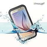 Galaxy S6 Waterproof Case, iThrough Waterproof Case, Dust,Snow,Shock Proof Case with Silicone Membrane Screen Protector, Protective Carrying Cover Case for Galaxy S6, Galaxy S6 Edge (Black)