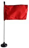 Red Car Flag with Black Magnetic Flag Pole