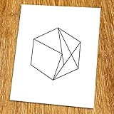 Modern Art Print (Unframed), Geometric Art, Abstract Art Poster, Mid-century Art, Cafe, Industrial, Loft, Hexagon Wire Wall Art, Black and White, 8x10