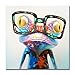 SEVEN WALL ARTS Colorful Animal Wall Art Cute Happy Frog with Glasses Painting Hip Hop Funny Canvas Picture for Kids Boy Girl Room Bathroom Nursery Office Décor 32 x 32 Inch