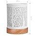 Foromans Classic Oil Wax Melts Warmer White Metal Cover Forest Design and Soild Wood Base Fragrance Candle Warmer Lamp for Home Décor