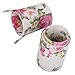 BQLZR Peony PU Leather Cup Holder Storage Case for Makeup Brushes Tool