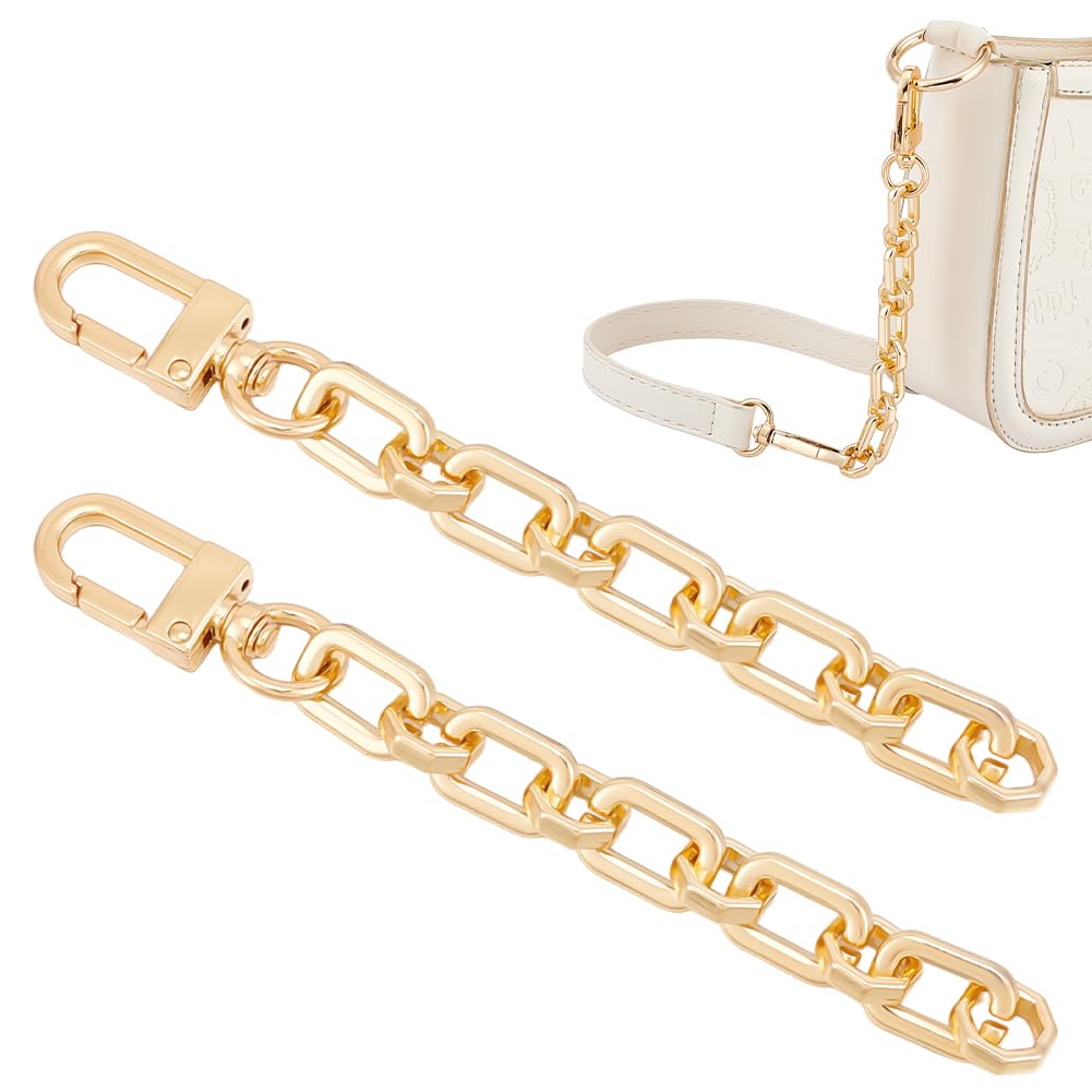UNICRAFTALE 2Pcs Bag Extender Chain 15cm Golden Handbag Strap Extender Alloy Chain Purse Strap Extenders Bag Chain Strap Purse Replacement Bag Accessories for Women Purse Handbags Bag Supplies