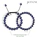 JADENOVA 8/10mm Natural Lapis Lazuli Gemstone Bracelet Elastic Stretch Yoga Beaded Bracelet Bangle Healing Crystal Bracelet Couples Gifts for Men Women (2pcs Bracelet Set)