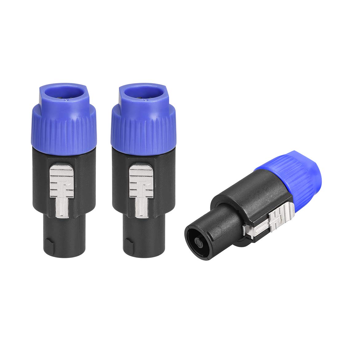 sourcing map SpeakOns Speaker Male Adapter Connectors,4-Pole Speaker Plug Twist Lock,Speakons Compatible,3pcs