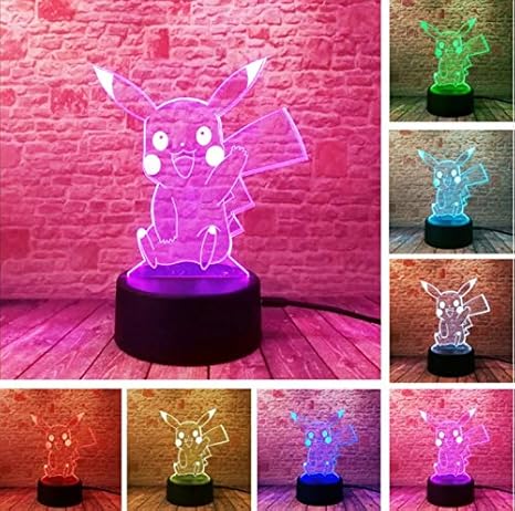 Amazon Klsoo 3d Led アニメ ポケットモンスター ピカチュウ ポケモン ゴー アクションフィギュア ナイトライト テーブルランプ 7色変化 子供 赤ちゃん おもちゃ ギフト Klsoo 照明