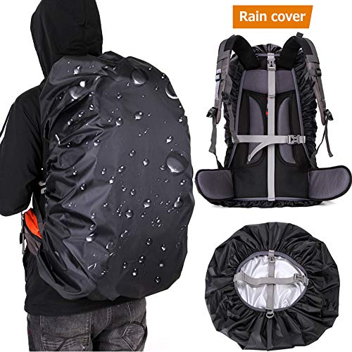 Loowoko Waterproof Backpack Rain Cover for (25-90L), Upgraded Anti-Slip Cross Buckle Strap & Rainproof Storage Pouch, for Hiking, Camping, Traveling, Cycling, Outdoor Activities