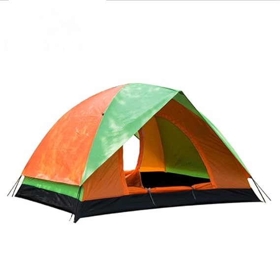 WBaRJ Doppelschicht Freizeit Regen Zelt, Camping Wasserdichte große Familienzelte,Green
