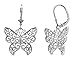 Sterling Silver Filigree Butterfly Leverback Earrings