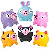 PROLOSO Squishy Toys Squeaky Fidget Tongues Alternative Animals Squeeze Stress Relief Pack of 6