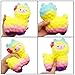 Bestkiy 3 PCS Jumbo Squishies Slow Rising Deer Cake,Rainbow Sheep,Pink Owl Set Kawaii Squishy Cream Scented Squishy Toys Decompression Stress Relieve for Kids and Adults