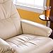 Bonded Leather Recliner and Ottoman - Taupe