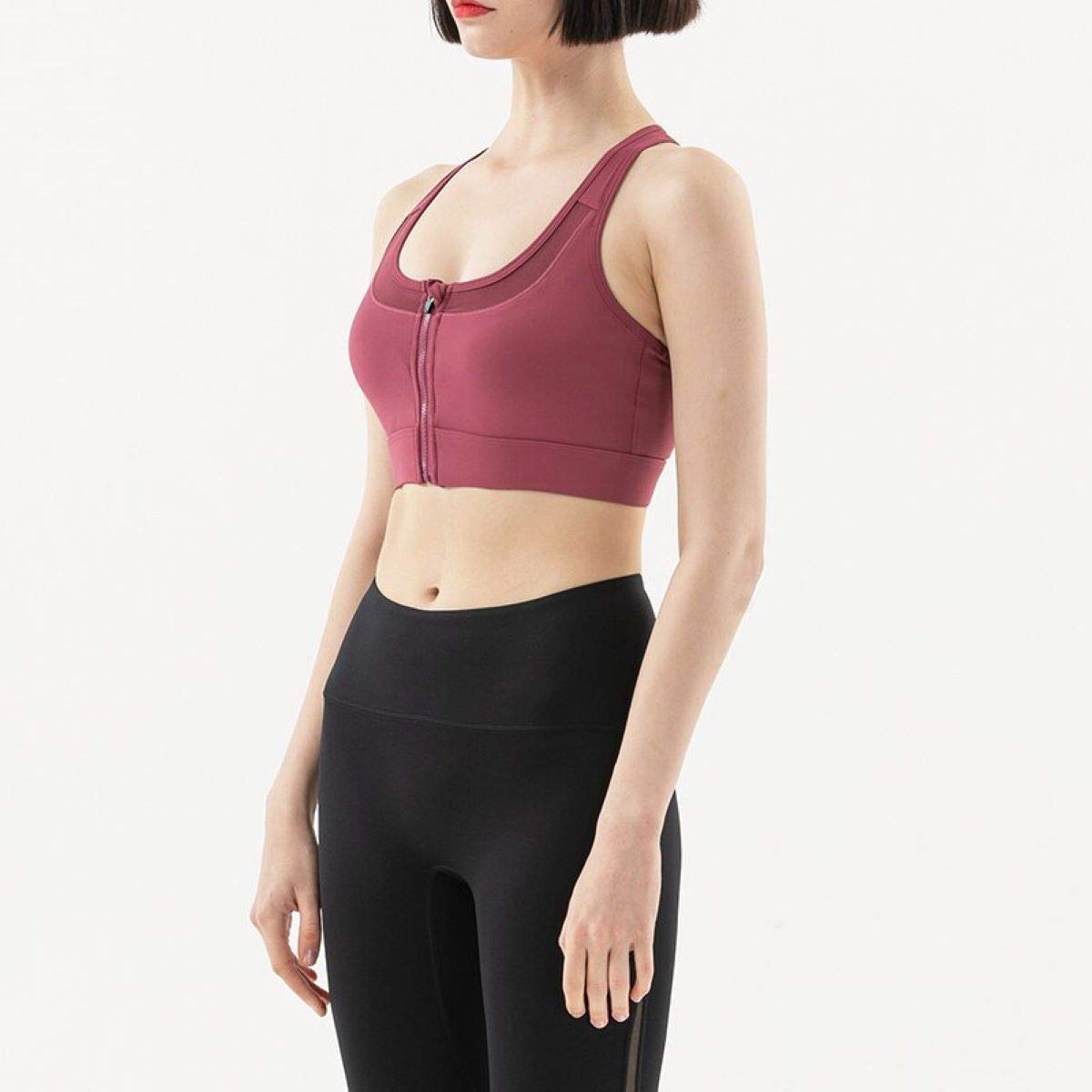 Plus Size Front Zipper Breathable Shockproof Sports Bra