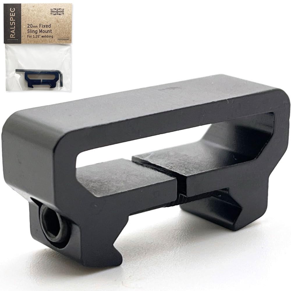 RALSPEC 20mm Weaver Picatinny Rail Rifle Sling Mount Point Adapter for 1.25" Gun Strap Webbing Tactical Airsoft