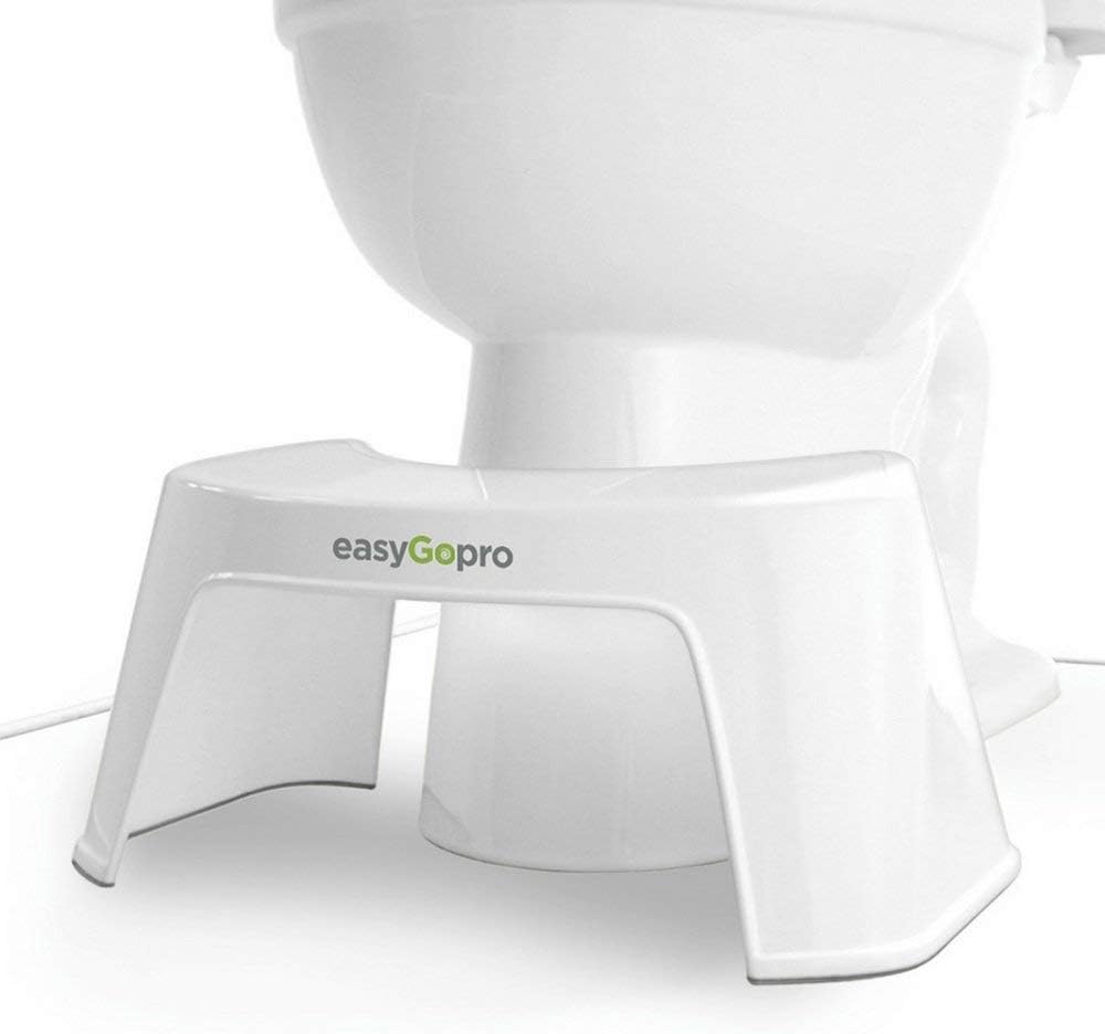 easyGopro 7.5" Original Compact Squatting Toilet Stool | Helps Constipation | One Size | Sturdy | Made in USA | White