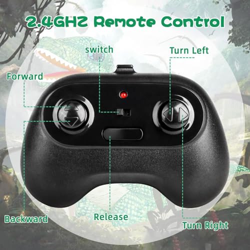 Remote Control Dinosaur Toys, Realistic Electric 2.4GHz Remote Control Inflatable Dinosaur Toy, with 360°Rotation, Forward & Backward, Rechargeable Walking Dinosaur Toy for Kids 6+ Birthday Gifts