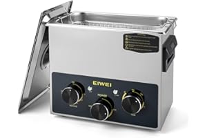EIWEI 3L Ultrasonic Cleaner Professional Power-Adjustable Knob Jewelry Cleaning Machine with Heater Timer for Carburetor, Jewelry, Glasses, Dentures, Circuit Boards, Automotive Parts