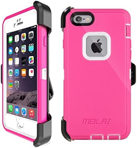 iPhone 6 Plus Case,Heavy Duty Shock Reduction,Full-body Premium Hybrid Protective Cover with Built-in HD Clear Screen Protector Rugged Case for iPhone 6/6S Plus,(Pink/White),Ptuna
