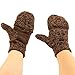 Men's Thinsulate 3M Thick Wool Knitted Half Mitten Suede Palm Gloves L/XL Brown