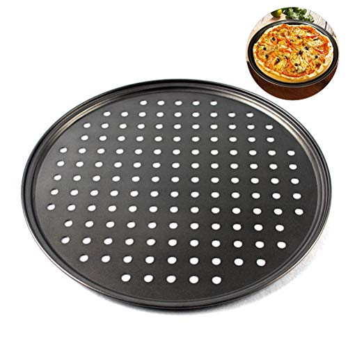 MRSTORY Non Stick Pizza Pan Round Pizza Baking Tray Heavy Duty Baking Tool for Home Kitchen Restaurant Use Cold Rolled Sheet Material 26cm 28cm 32cm Size Options (32)