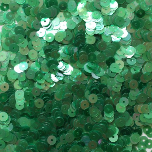 5mm Flat Round SEQUIN PAILLETTES ~ Soft EMERALD GREEN Rainbow Iris Crystal ~ Loose sequins for embroidery, bridal, applique, arts, crafts, and embellishment. Made in USA.