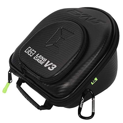 Exalt Paintball Lens Case - Univeral Paintball Spare Lense Protective Case - Carbon Case Series (Black Carbon/Lime Microfiber, V3) - Thumbnail 3