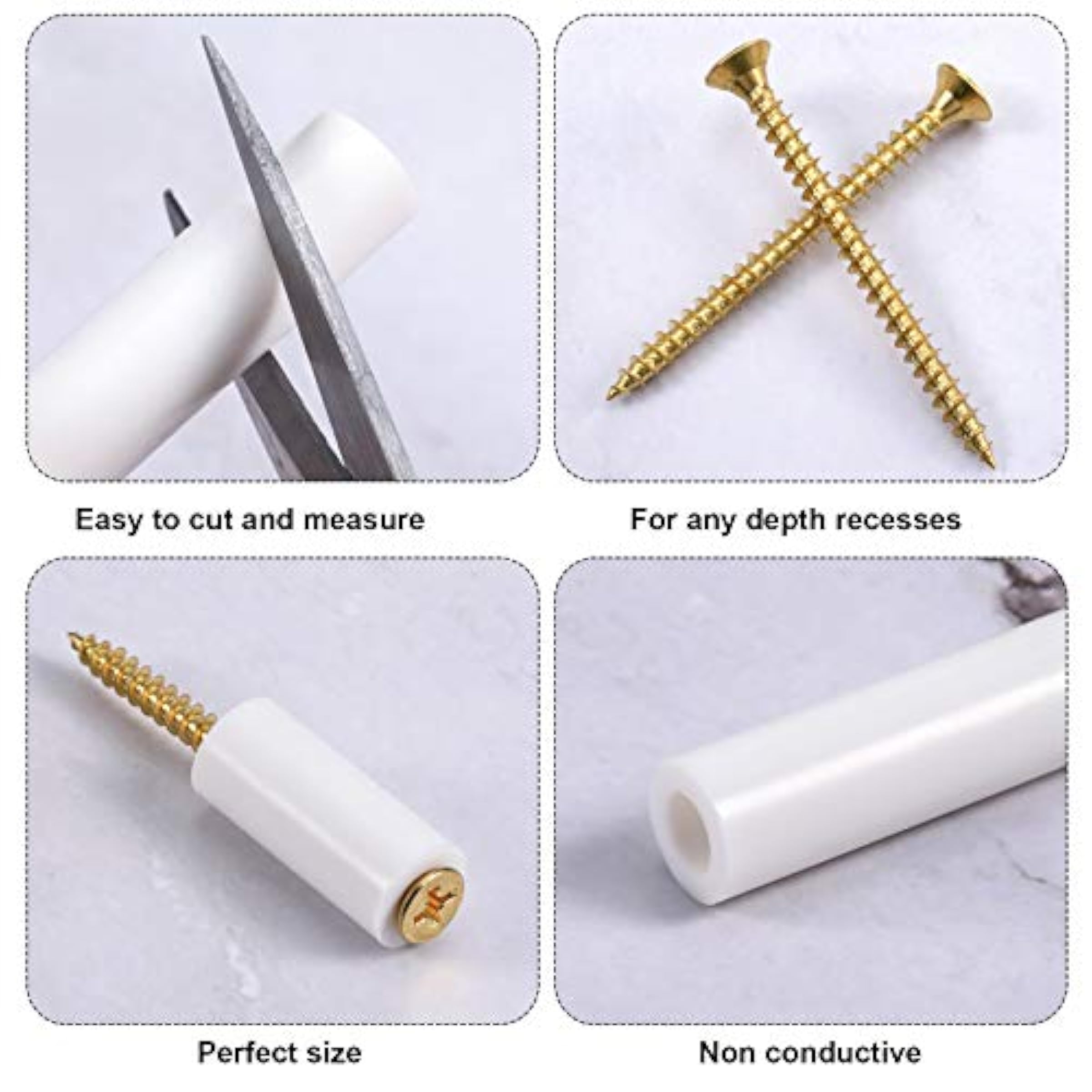 120 Pieces Outlet Screw Spacers White Rubber Round Spacer