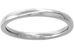 SABRINA SILVER 2mm Titanium Wedding Band Thumb Ring/Toe Ring Plain Thin Comfort-Fit High Polish Sizes 1-10