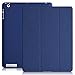 KHOMO - iPad 2 3 and 4 Generation Case - Dual Series - Super Slim Twill Dark Blue Cover with Rubberized Back and Smart Auto Wake Sleep Feature for Apple iPad 2, 3rd and 4th