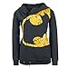 FULLIN Fashion Hooded Sweater Women Leisure Long-sleeved Yellow Personality Printing Pocket Design Hooded Sweater,XL