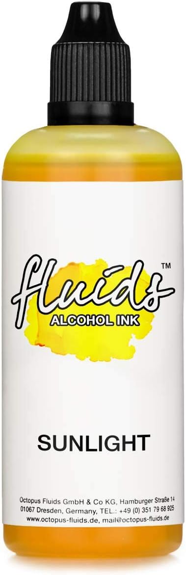 100 ml Fluids Alcohol Ink SUNLIGHT for fluid art and resin, yellow