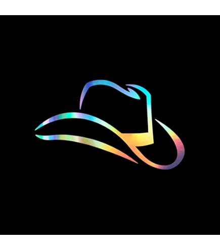 Cowboy Hat Vinyl Decal Sticker | 5.5x3 Inch White Decal For Cars, Laptops, Walls | Oracal 651 Outdoor Vinyl