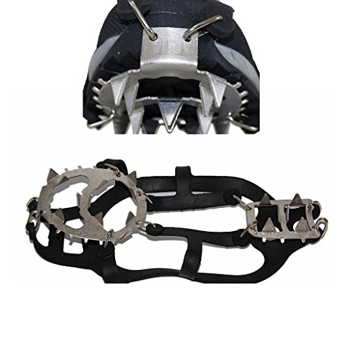 Gear 18 Tooth Crampons Cleats Set Fishing Outdoor Climbing Snow Ice Crampons Catch Snow Claw Antiskid Shoe Spikes(1 pair)
