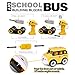 FunLittleToy Take Apart Toy with Drill Tool, DIY School Bus, Stem Learning Toys for Kids, Construction Toy for Boys and Girls