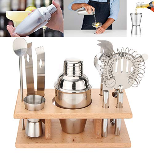 K&A company 8Pcs 250mL Stainless Steel Cocktail Shaker Mixer Drink Bartender Bar Tools Maker Set Kit - Thumbnail 3