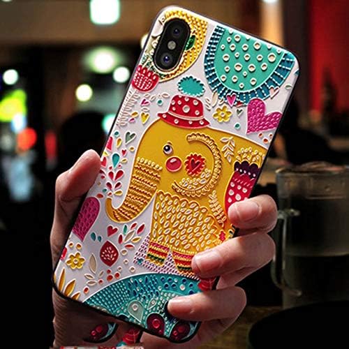 OTADO Cute 3D Emboss Cartoon Patterned Phone Case for iPhone X 8 7 6 6S Plus Cases Soft Silicone Cover for iPhone 5 5s SE Coque